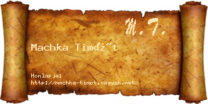 Machka Timót névjegykártya